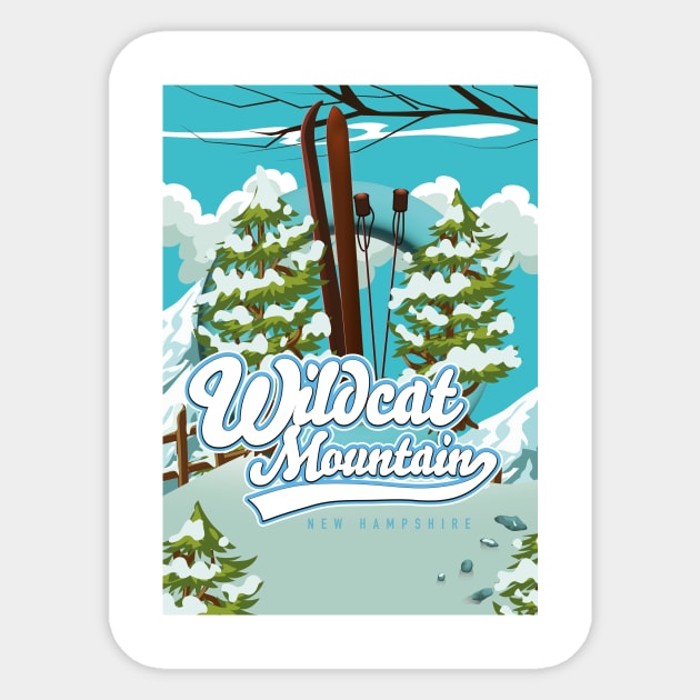 Wildcat Mountain New Hampshire Ski poster Sticker by nickemporium1